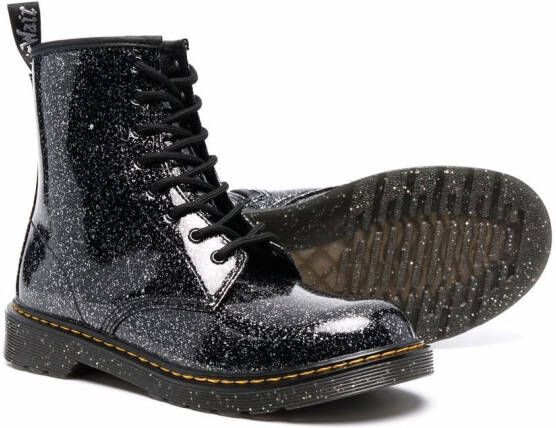 Dr. Martens Kids glitter lace-up boots Black