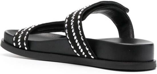 Emporio Armani two-tone touch-strap sandals Black