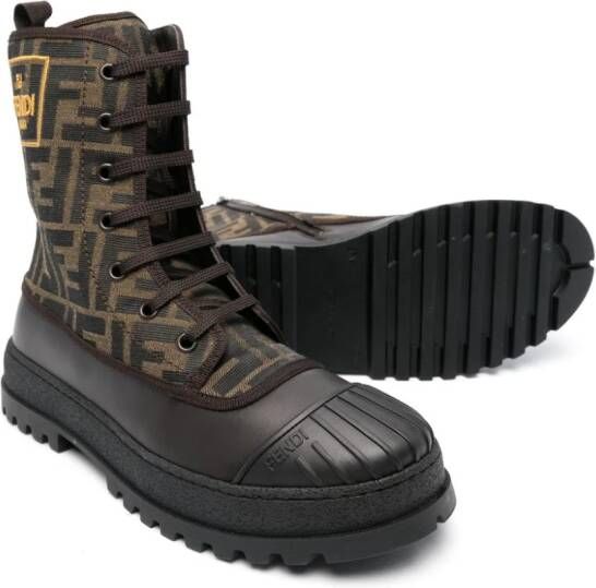 Fendi Kids FF-motif ankle boots Brown