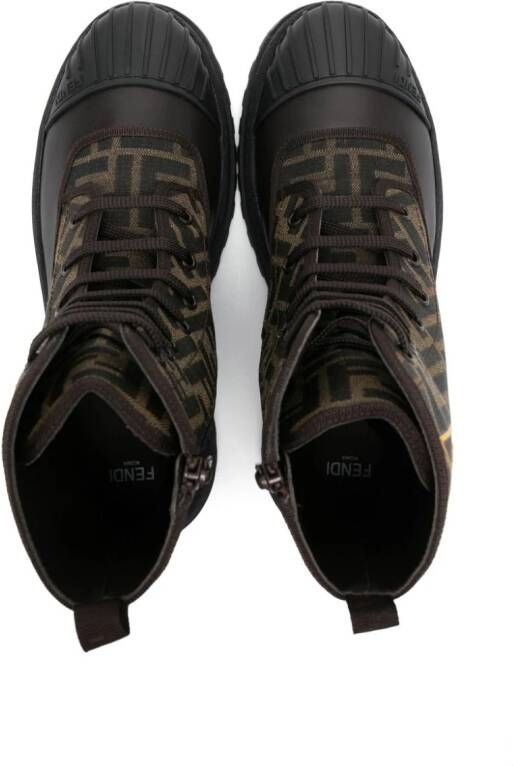 Fendi Kids FF-motif ankle boots Brown