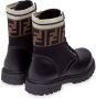Fendi Kids FF motif lace-up leather boots Black - Thumbnail 3