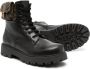 Fendi Kids FF-print leather boots Black - Thumbnail 2