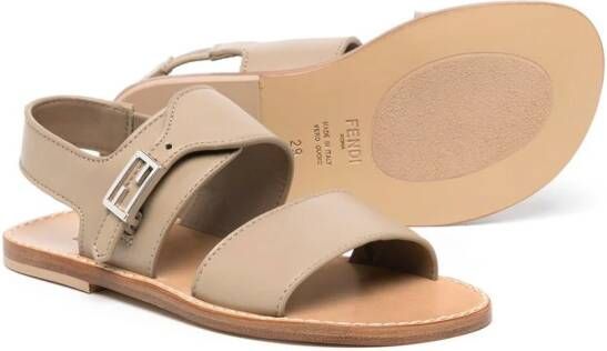 Fendi Kids side-buckle open-toe sandals Brown