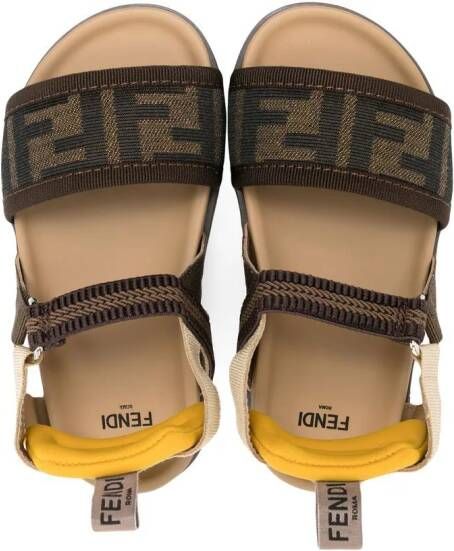 Fendi Kids Zucca monogram sandals Brown