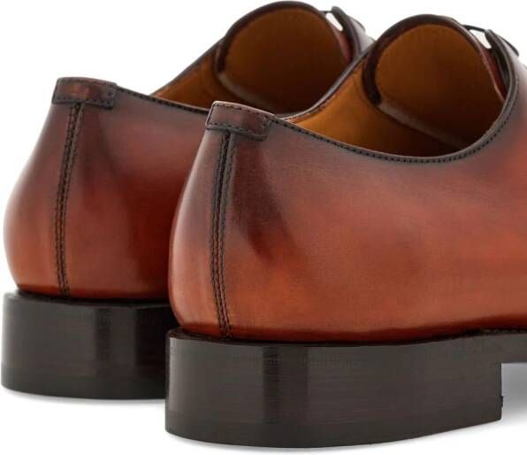 Ferragamo Tramezza leather Oxford shoes Brown