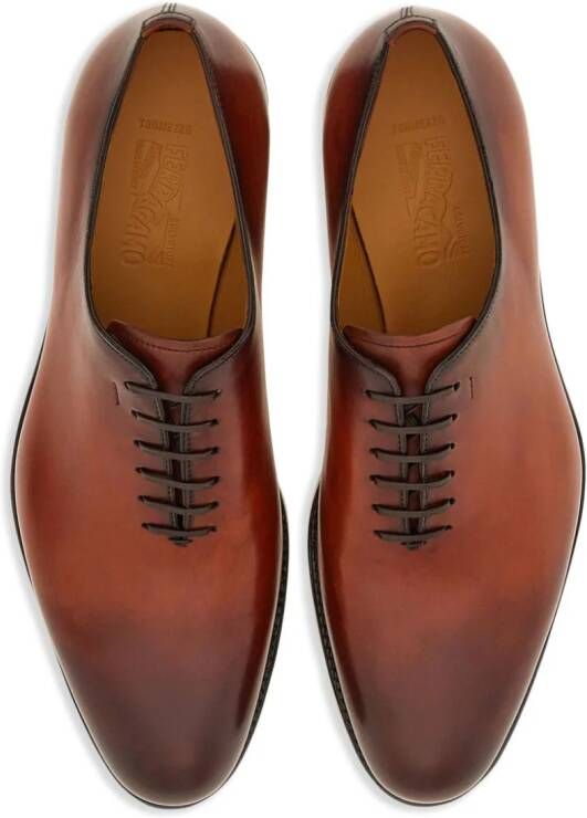 Ferragamo Tramezza leather Oxford shoes Brown