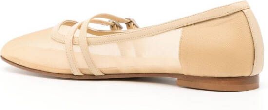 GIABORGHINI Felice mesh ballerina shoes Neutrals