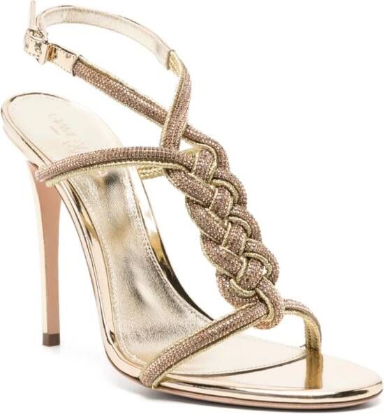 Giambattista Valli 120mm crystal-embellished sandals Gold