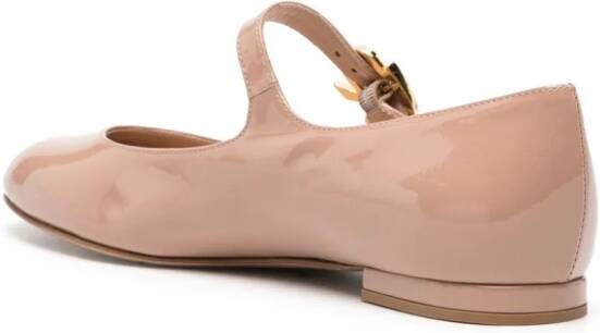 Gianvito Rossi Mary Ribbon 05 leather ballerina shoes Neutrals
