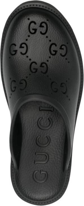 Gucci perforated GG platform mules Black