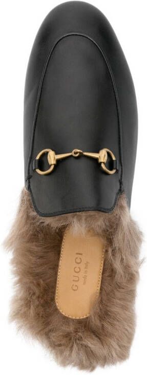 Gucci Princetown shearling leather mules Black