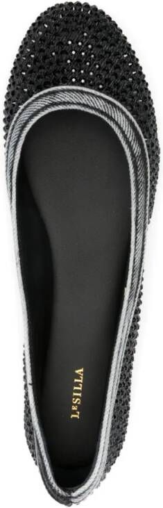 Le Silla Bess crystal-embellished ballerina shoes Black