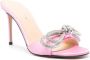 MACH & MACH crystal-embellished bow 95mm satin mules Pink - Thumbnail 2
