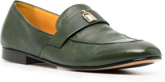 Madison.Maison Lock leather loafers Green