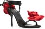 Magda Butrym 105mm floral-appliqué satin sandals Black - Thumbnail 2