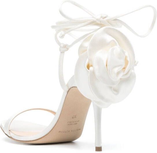 Magda Butrym 105mm flower satin sandals White