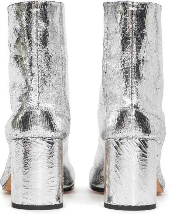 Maison Margiela Tabi 80mm mirror-effect ankle boots Silver