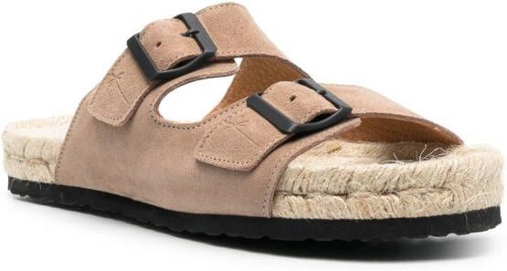 Manebi buckled espadrille sandals Brown