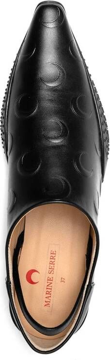 Marine Serre pointed-toe leather mules Black