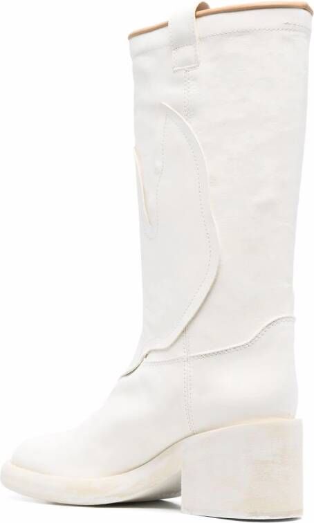 MM6 Maison Margiela round-toe calf-length boots White