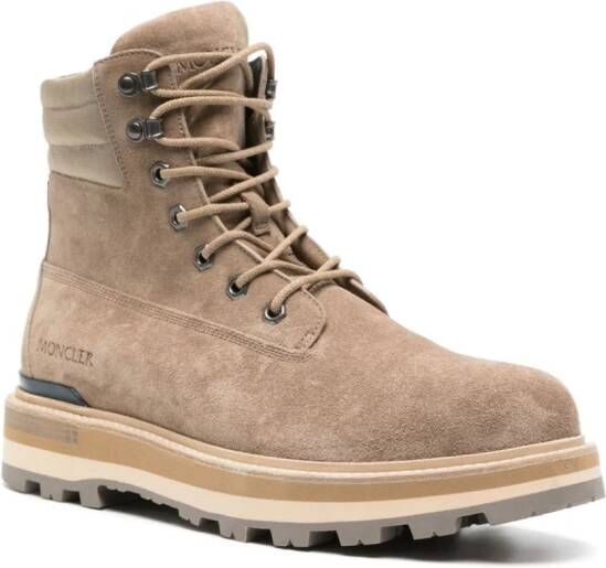 Moncler Peka suede hiking boots Neutrals