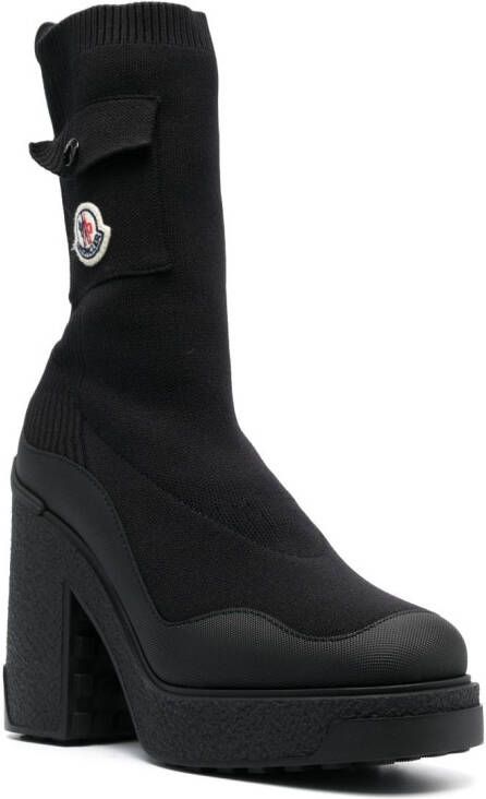Moncler Splora 125mm knitted ankle boot Black