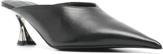 Mugler 55mm leather mules Black