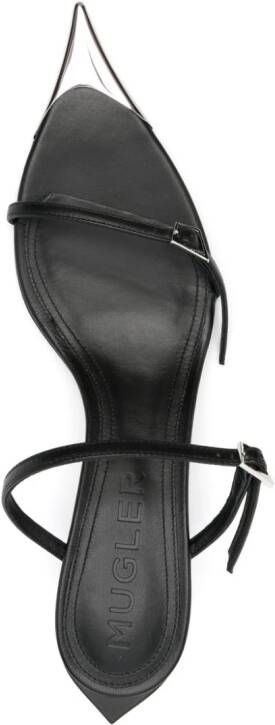 Mugler 55mm leather sandals Black