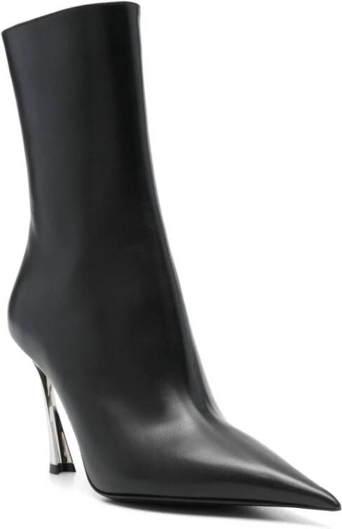 Mugler 95mm leather boots Black
