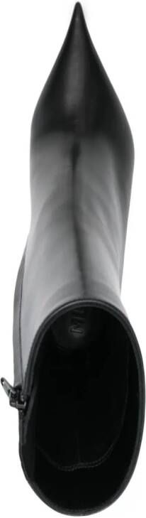 Mugler 95mm leather boots Black
