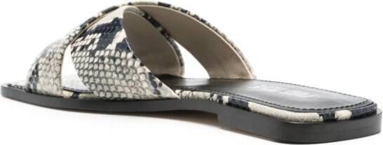 Paris Texas snakeskin-print leatther sandals Neutrals