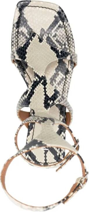 Paris Texas Uma snakeskin-effect sandals Neutrals