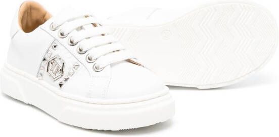 Philipp Plein Junior Hexagon studded low-top sneakers White
