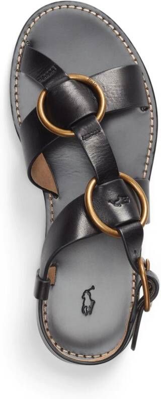 Polo Ralph Lauren Polo Pony leather sandals Black