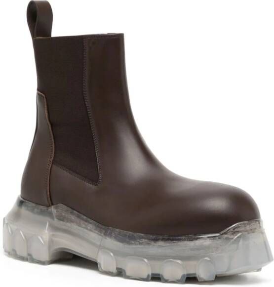 Rick Owens Beatle Bozo Tractor ankle boots Brown