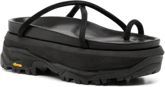 sacai crossover-strap suede platform sandals Black