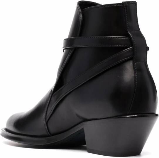 Saint Laurent buckle-detail leather ankle boots Black