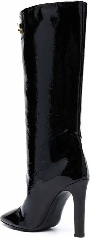 Saint Laurent leather knee-length boots Black