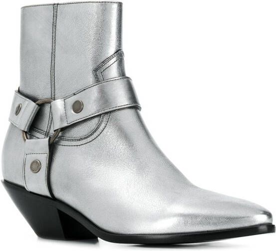 Saint Laurent West Harness boots Silver