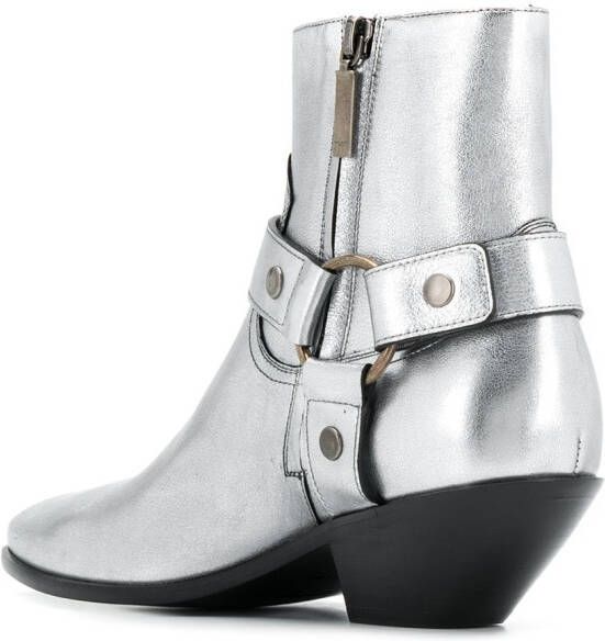 Saint Laurent West Harness boots Silver