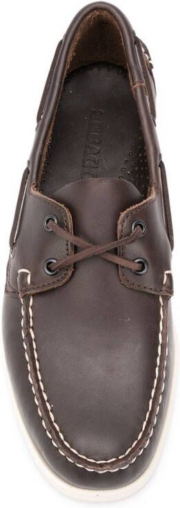 Sebago lace-detail boat shoes Brown