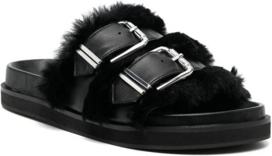 Senso Zali double-buckle leather sandals Grey