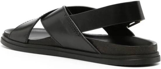 The Row buckled leather sandals Black