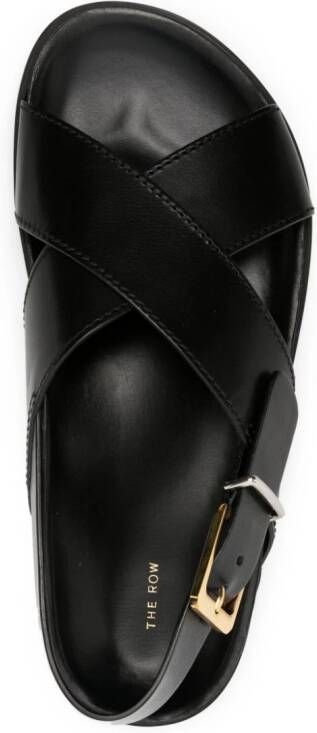 The Row buckled leather sandals Black
