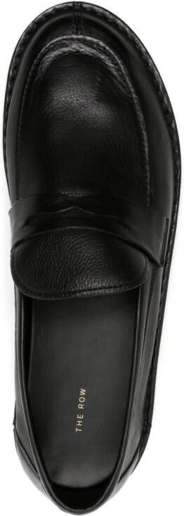 The Row Cary leather loafers Black