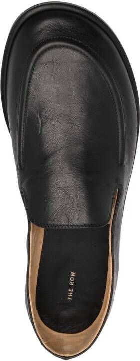 The Row slip-on round-toe loafers Black