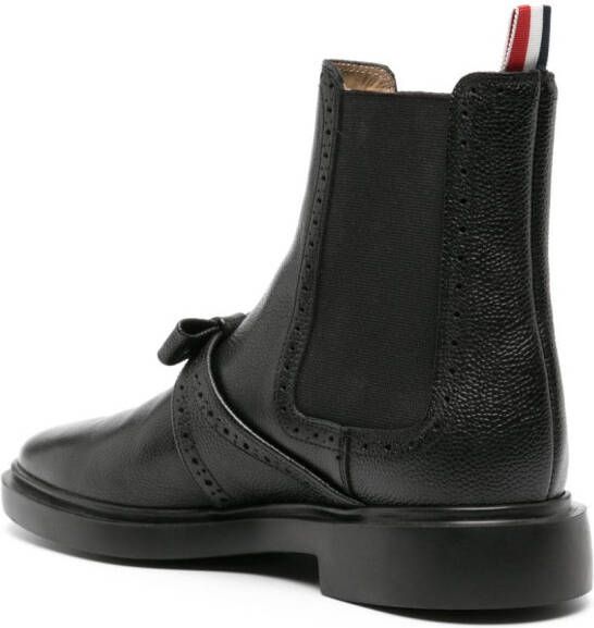 Thom Browne bow-detailing leather Chelsea boots Black