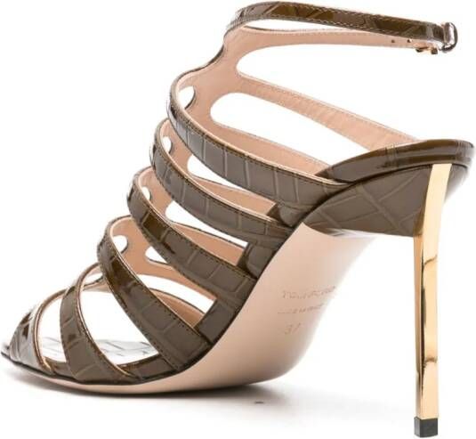 TOM FORD 95mm caged leather sandals Green