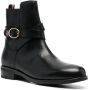 Tommy Hilfiger buckle-detail leather ankle boots Black - Thumbnail 2