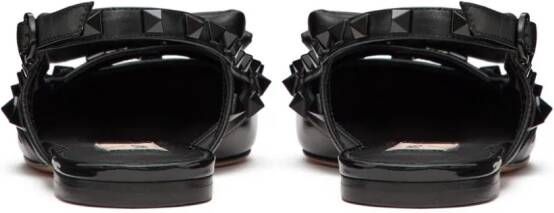 Valentino Garavani Rockstud Bow slingback ballerina shoes Black